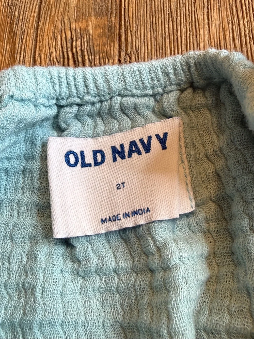 Old Navy Kids Teal Blue Cotton Gauze Romper - snaps between legs, 2t